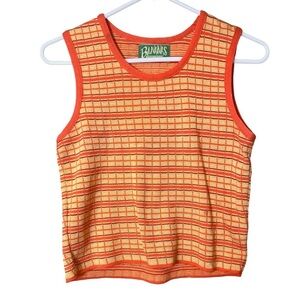 Vintage BANANAS by Nancy Bossio Retro 70’s Sleeveless Knit Top Size Small